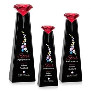 Alicia Gemstone VividPrint™ Award - Black/Ruby | https://www.bestnamebadges.com
