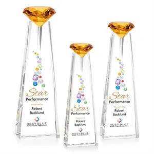 Alicia Gemstone VividPrint™ Award - Optical/Amber | https://www.bestnamebadges.com