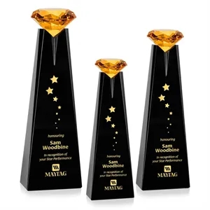 Alicia Gemstone Award - Black/Amber | https://www.bestnamebadges.com