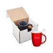 12oz Dapper Ceramic Mug With Spoon In Mailer | https://www.bestnamebadges.com