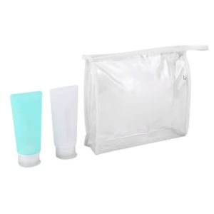 3 oz Silicone Bottles Travel Set with Clear Case