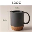 Custom 12oz Ceramic Coffee Mug with Cork Bottom | https://www.bestnamebadges.com