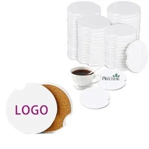 Custom Absorbent Car Coasters With A Finger Notch