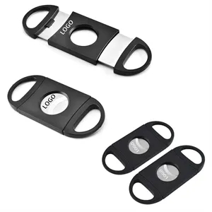 Custom Black Cigar Cutter Double Blade Guillotine