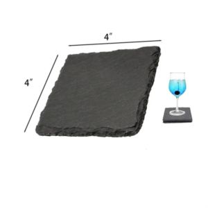 4" x 4" Natural Insulated Slate Coasters