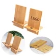 Simple Bamboo Portable Phone Stand | https://www.bestnamebadges.com