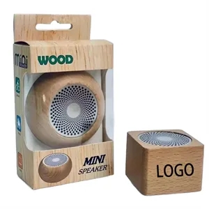 Yellow Wooden Retro Wireless Technology Speaker
