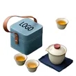 Tea Set One Pot Three Cups Convenient Outdoor Ceramic Gifts | https://www.bestnamebadges.com