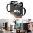 Custom 12oz Ceramic Coffee Mug with Cork Bottom | https://www.bestnamebadges.com