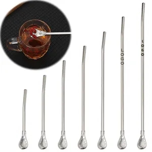 Custom Stainless Steel Straw Strainer Spoon