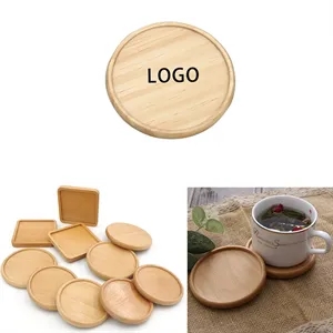 Custom Simple Natural Wooden Round Coaster