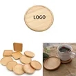 Custom Simple Natural Wooden Round Coaster | https://www.bestnamebadges.com