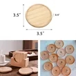 Custom Simple Natural Wooden Round Coaster | https://www.bestnamebadges.com