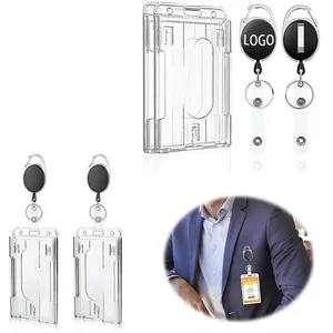 Custom ID Badge Holder-Retractable With Clip