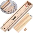 12 Colored Pencil Set With Lead Sharpener And Wooden Ruler | https://www.bestnamebadges.com