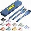 Wheat Straw Knife Fork Spoon Tableware Set Outdoor Travel | https://www.bestnamebadges.com