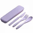 Wheat Straw Knife Fork Spoon Tableware Set Outdoor Travel | https://www.bestnamebadges.com