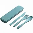Wheat Straw Knife Fork Spoon Tableware Set Outdoor Travel | https://www.bestnamebadges.com