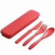 Wheat Straw Knife Fork Spoon Tableware Set Outdoor Travel | https://www.bestnamebadges.com