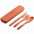 Wheat Straw Knife Fork Spoon Tableware Set Outdoor Travel | https://www.bestnamebadges.com