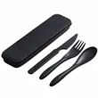 Wheat Straw Knife Fork Spoon Tableware Set Outdoor Travel | https://www.bestnamebadges.com