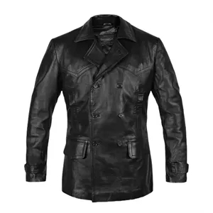 Classic Leather Trench Coat
