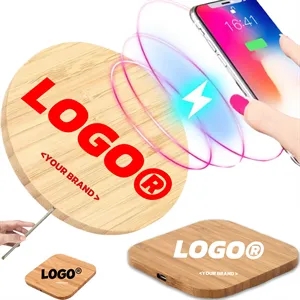 Bamboo Wood Fast Wireless Charger 15W Fit for type c