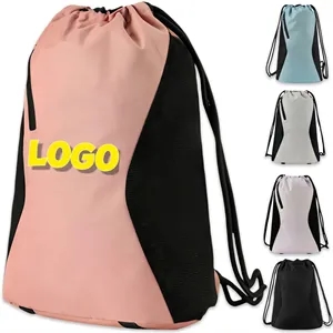 Gym Bag Yoga Case Shoe Pocket Exercise Drawstring Backpack