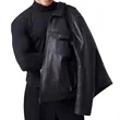 Midnight Edge Leather Jacket w/ Custom Logo | https://www.bestnamebadges.com