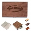 Classic Wood Business Engraved Card Case For Work Office | https://www.bestnamebadges.com