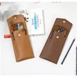 High Quality Customizable Pen Case Holder PU Leather Pouch | https://www.bestnamebadges.com