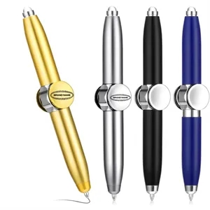Metal Ballpoint Pen Spinning Fidget LED Light Writing Tool  | https://www.bestnamebadges.com