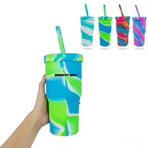 Silicone 32oz Straw Tumbler