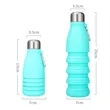 18oz Collapsible Retractable Portable Sports Water Bottle | https://www.bestnamebadges.com