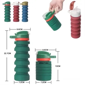 Silicone Foldable Water Bottle Cup with Straw