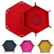 PU Leather Hexagonal Dice Tray Foldable For Tabletop Games | https://www.bestnamebadges.com
