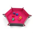 PU Leather Hexagonal Dice Tray Foldable For Tabletop Games | https://www.bestnamebadges.com