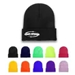 Customizable Knitted Cuff Beanie Loose Soft Ski Hat Unisex | https://www.bestnamebadges.com