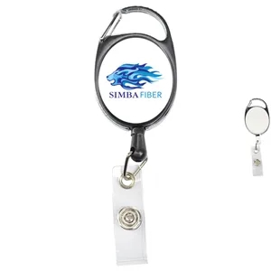 One button Recovery Oval Carabiner Badge Reel w/ Plain Back | https://www.bestnamebadges.com