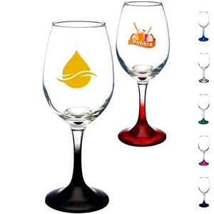 10 oz. Rioja White Colored Glasses W/ Custom Logo | https://www.bestnamebadges.com