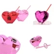 Heart Shaped Cup Plastic Straw Cup | https://www.bestnamebadges.com