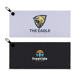 Sublimated Waffle Texture Magnetic Golf Towel 28'' x 12''