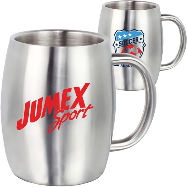 14 oz Double Wall Stainless Steel Mugs with Handles