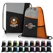 Tri-Colored Mesh Pocket Drawstring Backpack (Ocean) | https://www.bestnamebadges.com