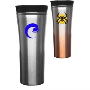 16 oz. Two Tone Double Wall Steel Travel Mugs | https://www.bestnamebadges.com
