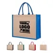 Jute Gift Tote Bag | https://www.bestnamebadges.com