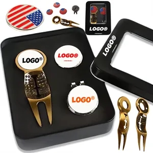 Custom Engraved Golf Divot Repair Too Ball Marker Gift set