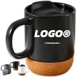 11oz Cork Base Ceramic Coffee Mug Removable Insulated Bottom | https://www.bestnamebadges.com