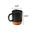 11oz Cork Base Ceramic Coffee Mug Removable Insulated Bottom | https://www.bestnamebadges.com
