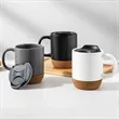 11oz Cork Base Ceramic Coffee Mug Removable Insulated Bottom | https://www.bestnamebadges.com